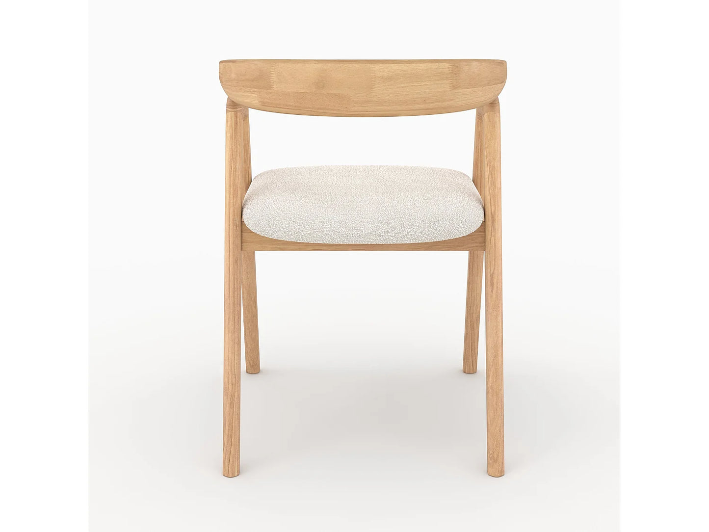 Chaise Japandi Hévéa Et Boucle Crème - Hawa