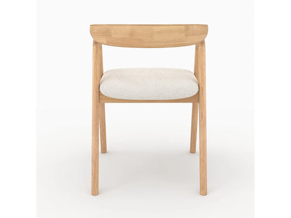 Chaise Japandi Hévéa Et Boucle Crème - Hawa