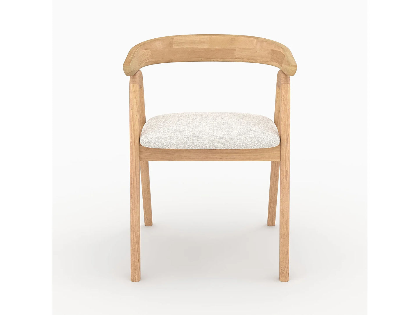 Chaise Japandi Hévéa Et Boucle Crème - Hawa