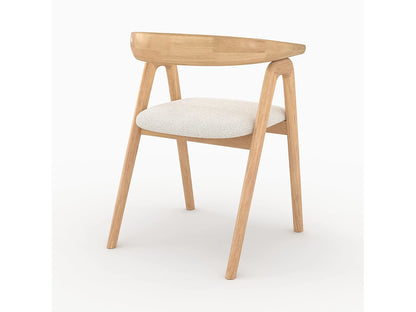 Chaise Japandi Hévéa Et Boucle Crème - Hawa