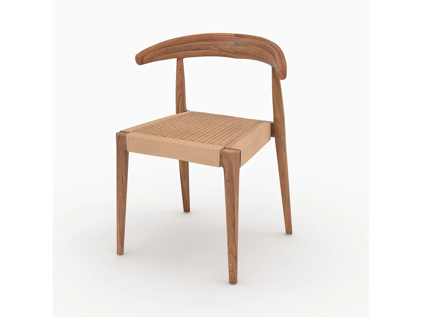 Lot 2 Chaises Japandi Teck Et Cordage - Alia