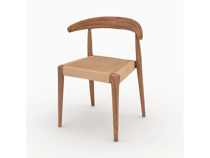 Lot 2 Chaises Japandi Teck Et Cordage - Alia