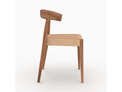 Lot 2 Chaises Japandi Teck Et Cordage - Alia