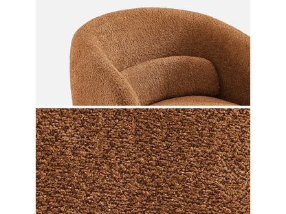 Fauteuil Japandi Pivotant Tissu Terracotta - Elias