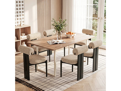 Lot 2 Chaises Japandi Bois Noir Et Camel - Cylindrique