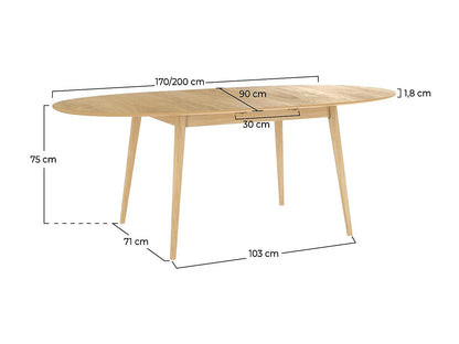 Table Extensible Japandi Longueur 200cm - Eddy