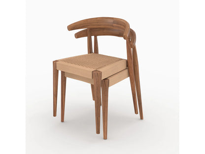 Lot 2 Chaises Japandi Teck Et Cordage - Alia