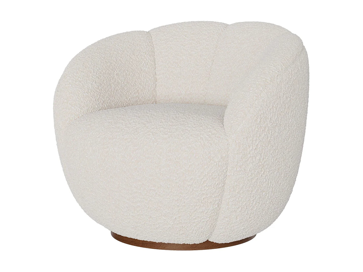Fauteuil Japandi Pivotant Tissu Bouclé - Yse