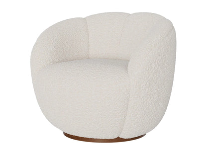 Fauteuil Japandi Pivotant Tissu Bouclé - Yse