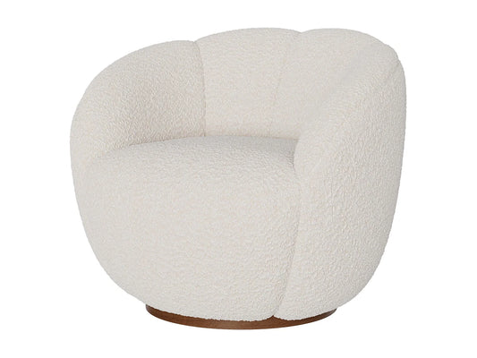 Fauteuil Japandi Pivotant Tissu Bouclé - Yse