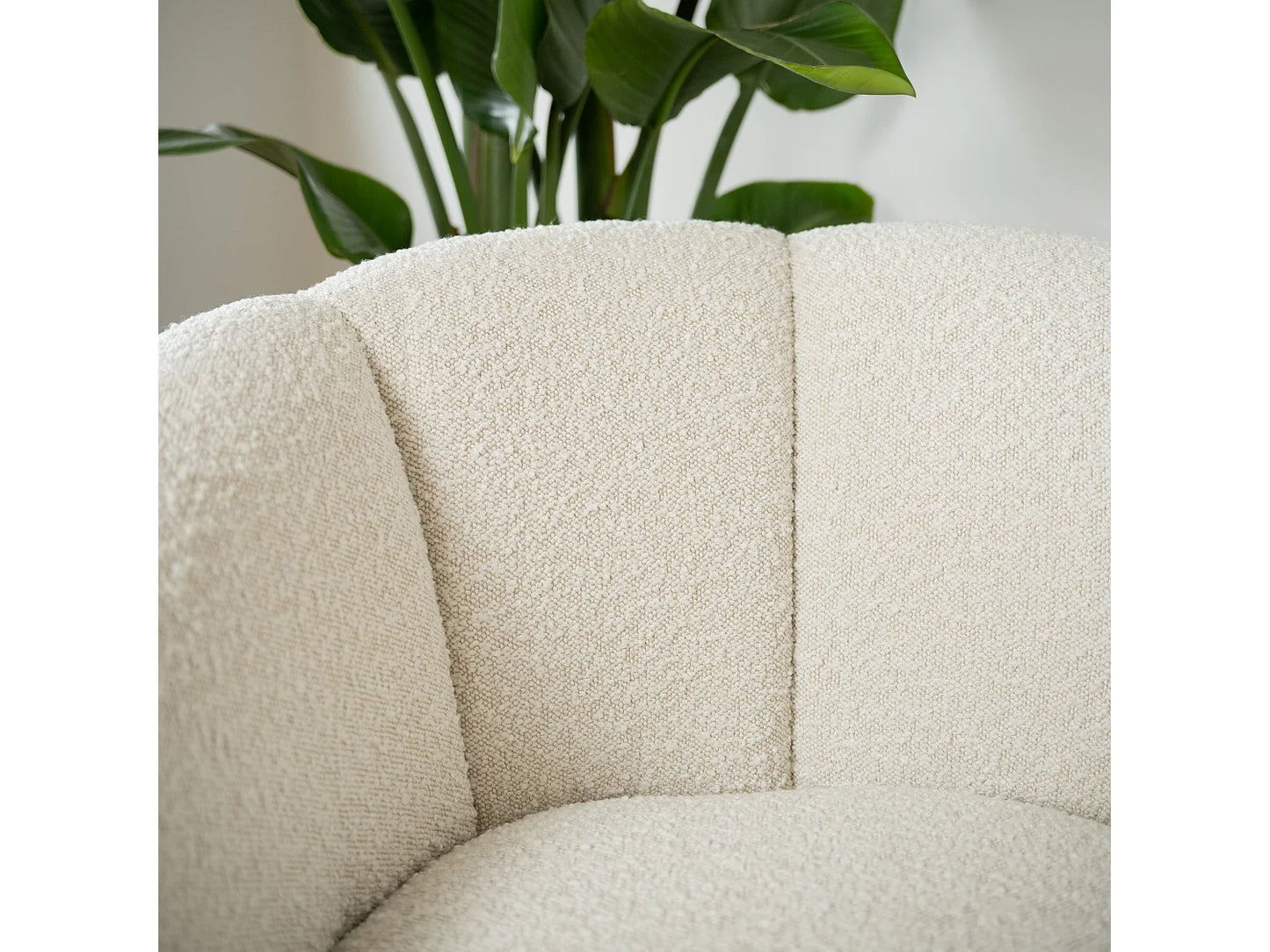 Fauteuil Japandi Pivotant Tissu Bouclé - Yse