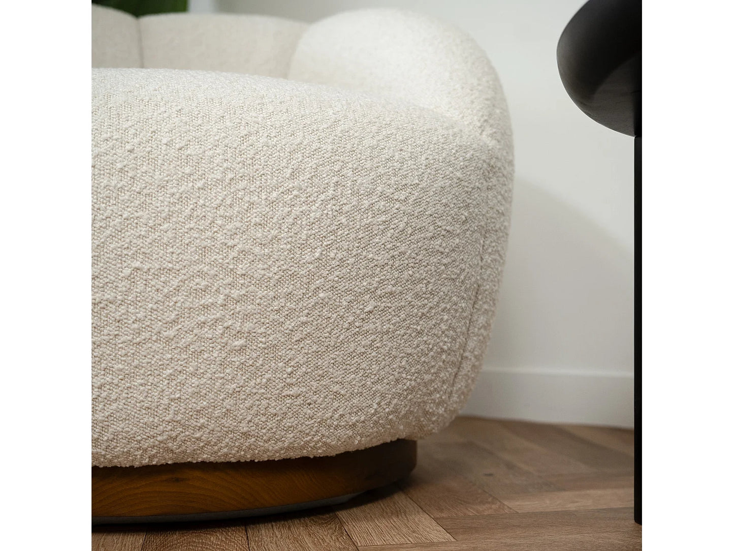 Fauteuil Japandi Pivotant Tissu Bouclé - Yse