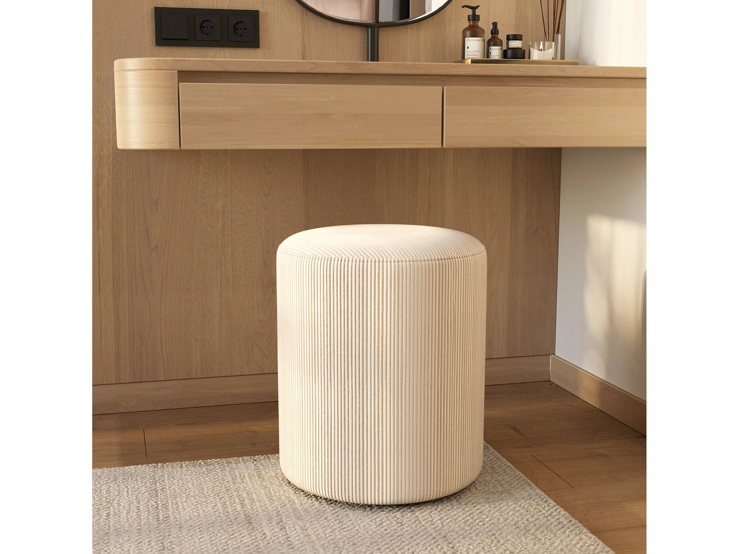 Pouf Lily Japandi Rond Velours - Lily