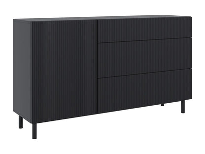 Buffet Rainuré Japandi Noir Moderne - Veldio New
