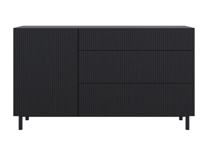 Buffet Rainuré Japandi Noir Moderne - Veldio New