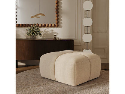 Pouf Modulable Japandi Noir Et Beige - Moss