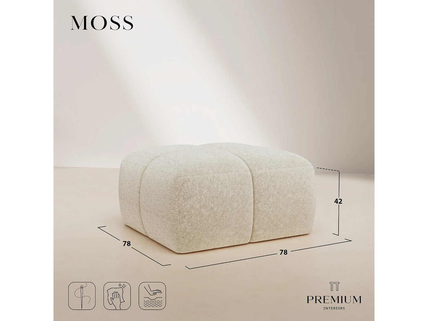 Pouf Modulable Japandi Noir Et Beige - Moss