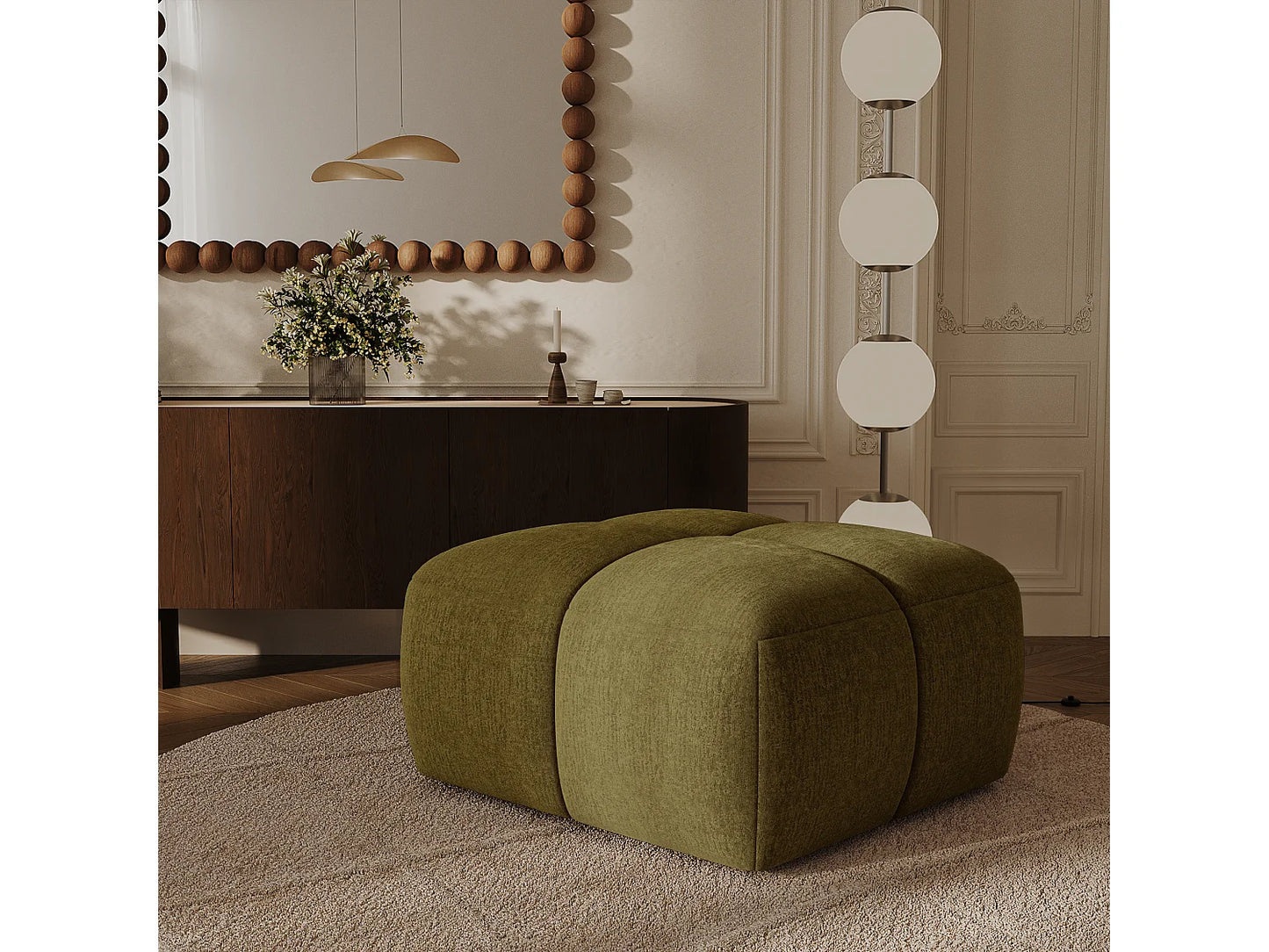 Pouf Module Japandi Scandinave Mousse - Moss