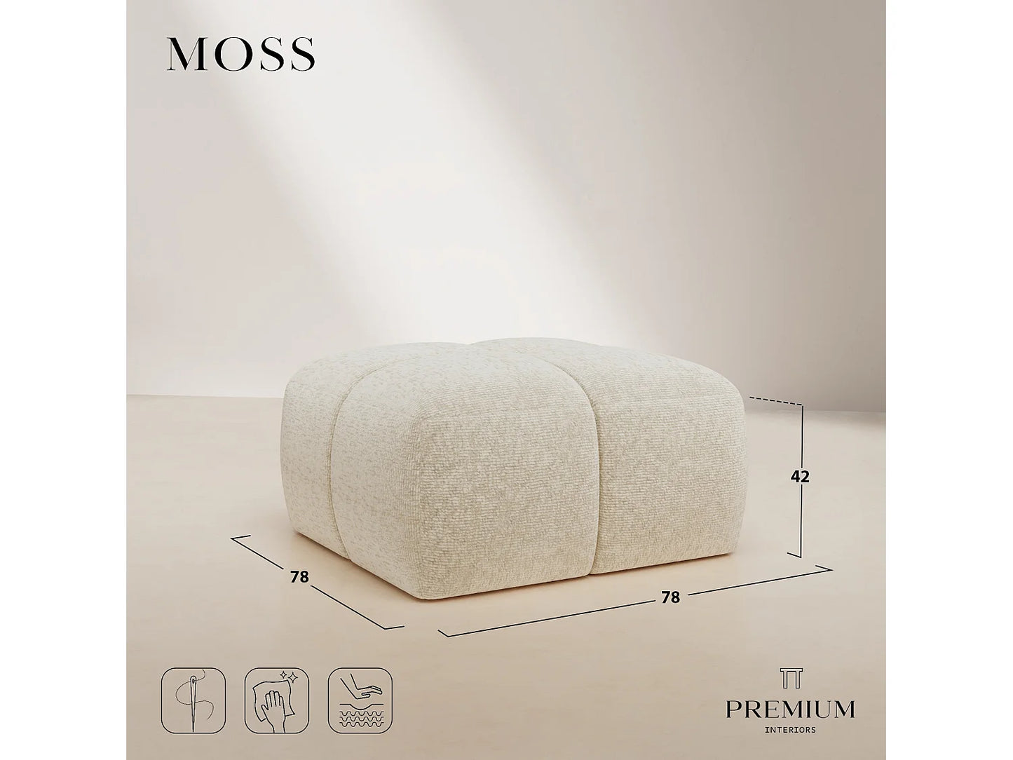 Pouf Module Japandi Scandinave Mousse - Moss