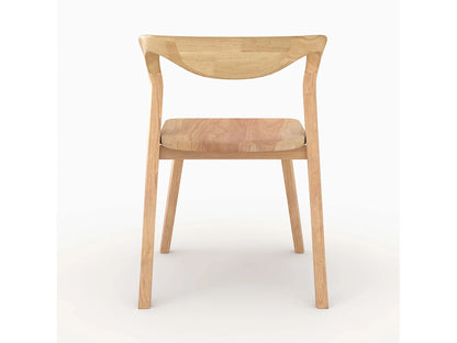 Chaise Japandi Bois Hévéa Clair Naturel - Vega