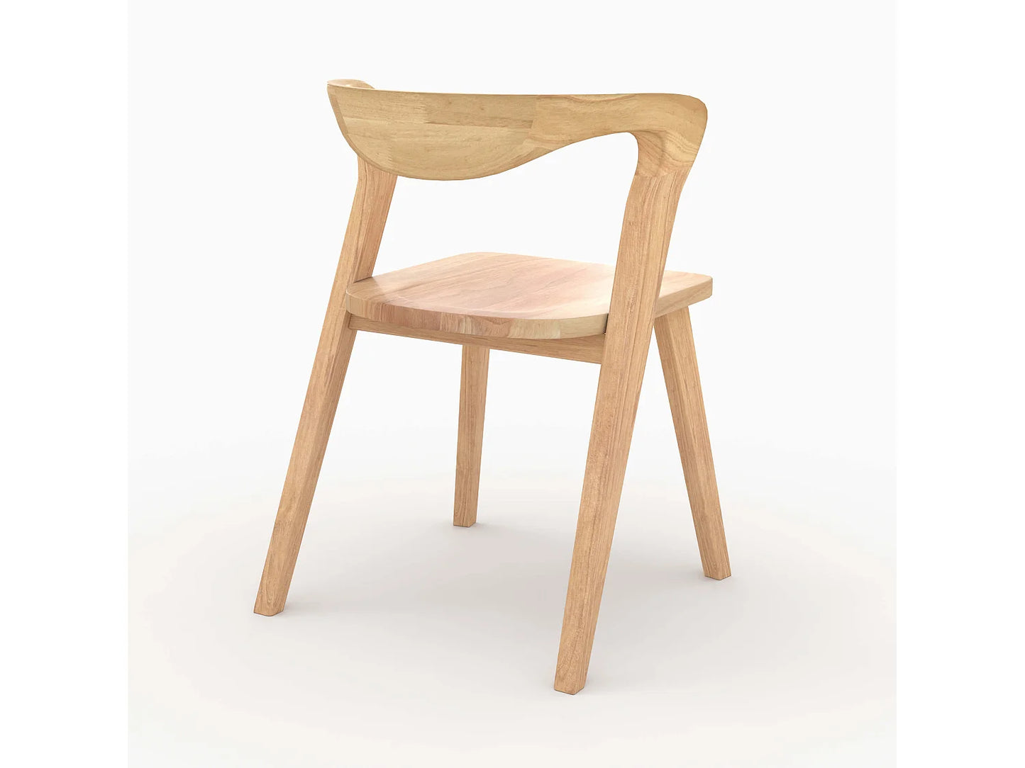Chaise Japandi Bois Hévéa Clair Naturel - Vega