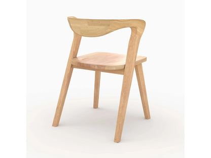 Chaise Japandi Bois Hévéa Clair Naturel - Vega
