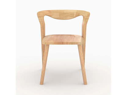 Chaise Japandi Bois Hévéa Clair Naturel - Vega
