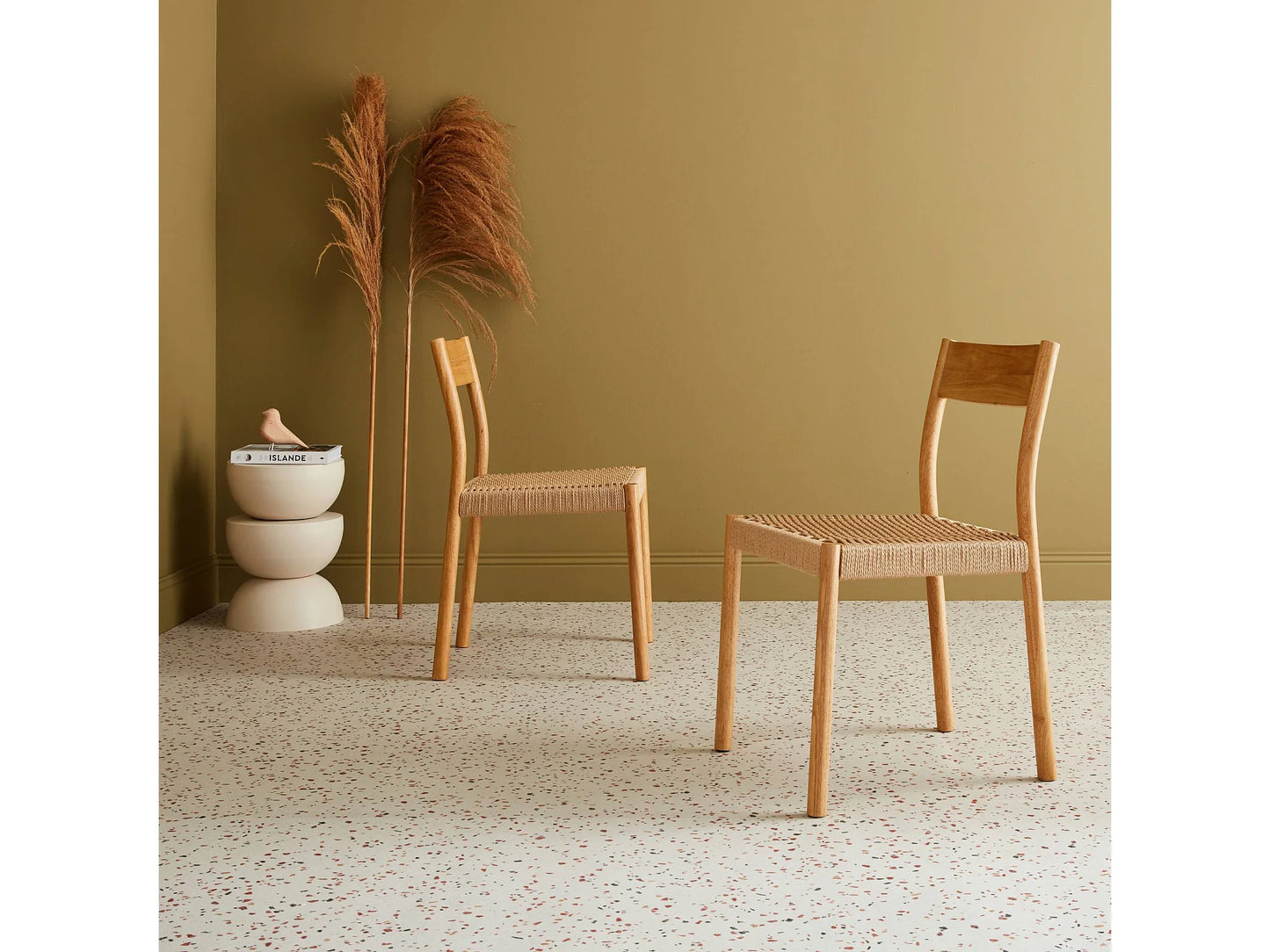 Duo Chaises Japandi Naturelles Bois Cordage - Ella