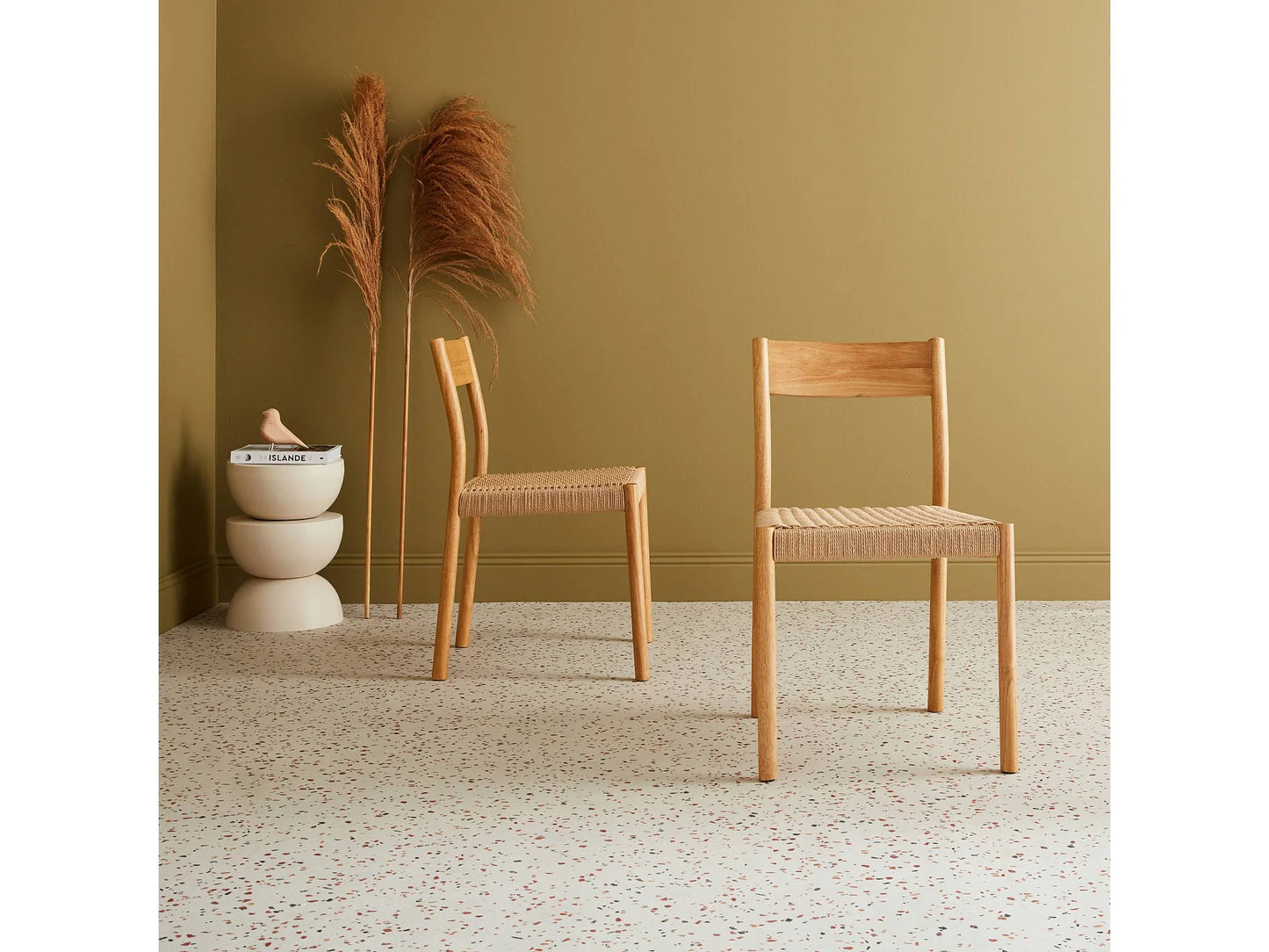 Duo Chaises Japandi Naturelles Bois Cordage - Ella