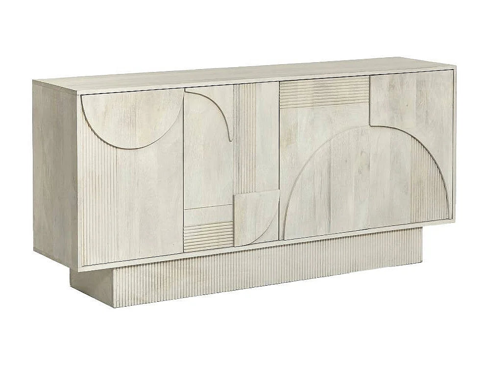 Buffet Manguier Japandi Bois Blanchi - Miliam