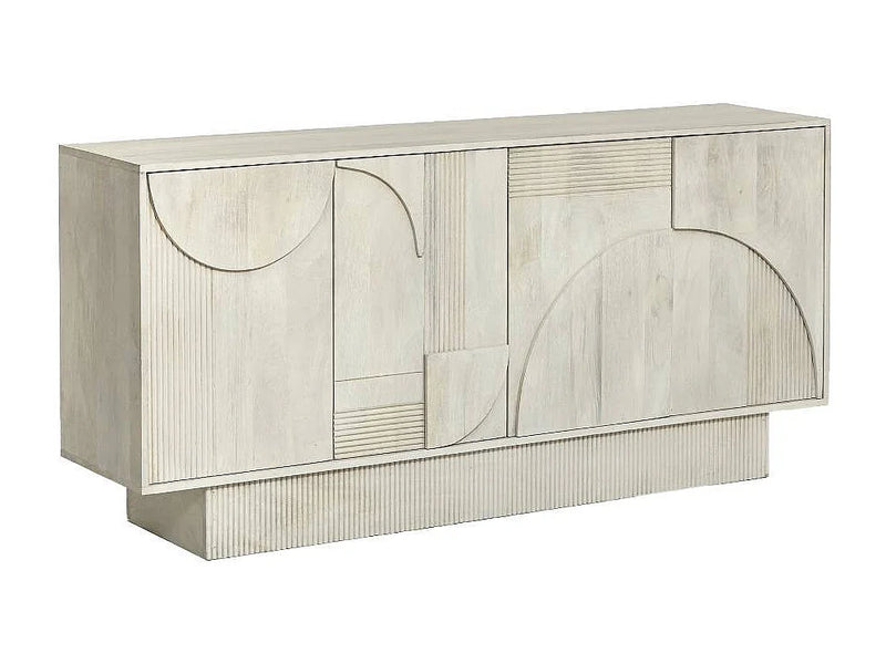 Buffet Manguier Japandi Bois Blanchi - Miliam