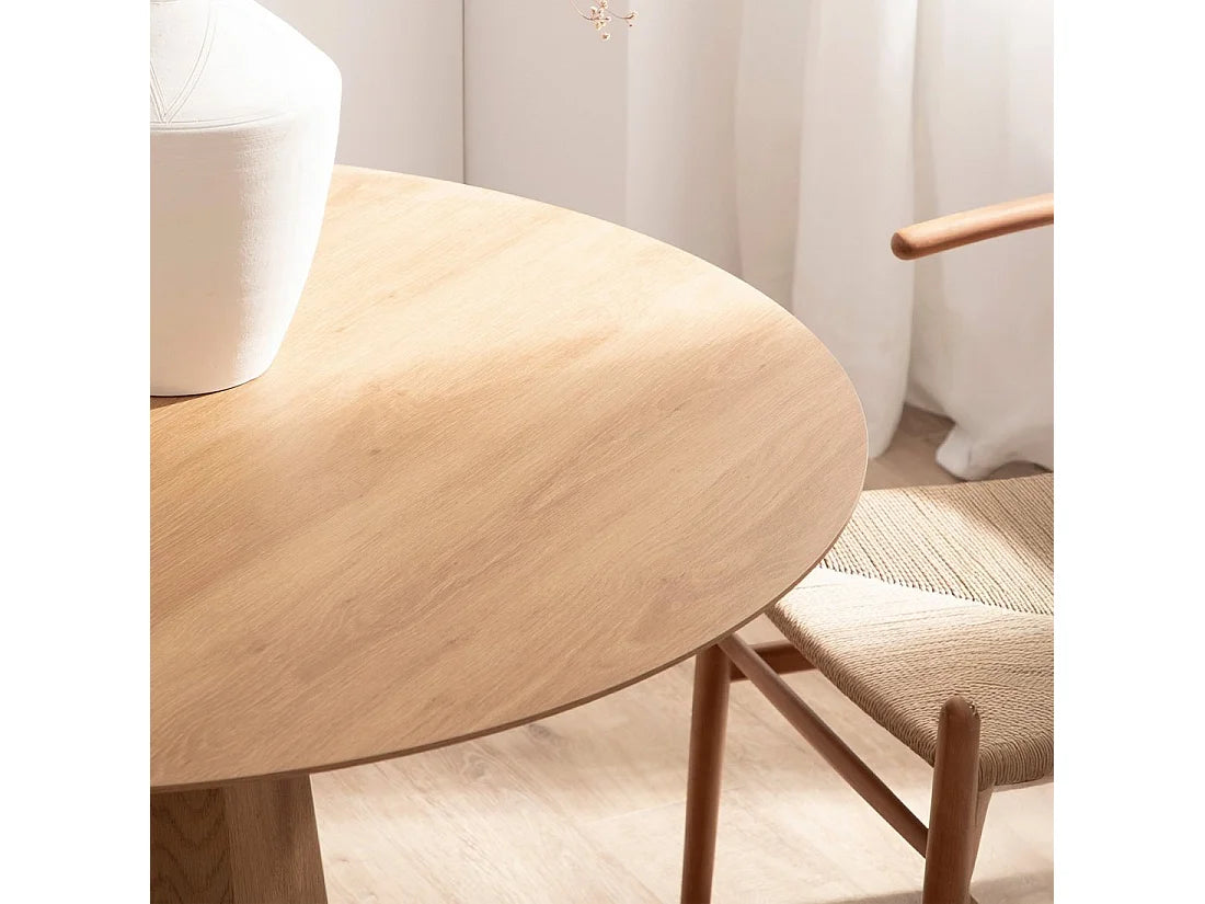 Table Fixe Japandi Bois Naturel - Olivier
