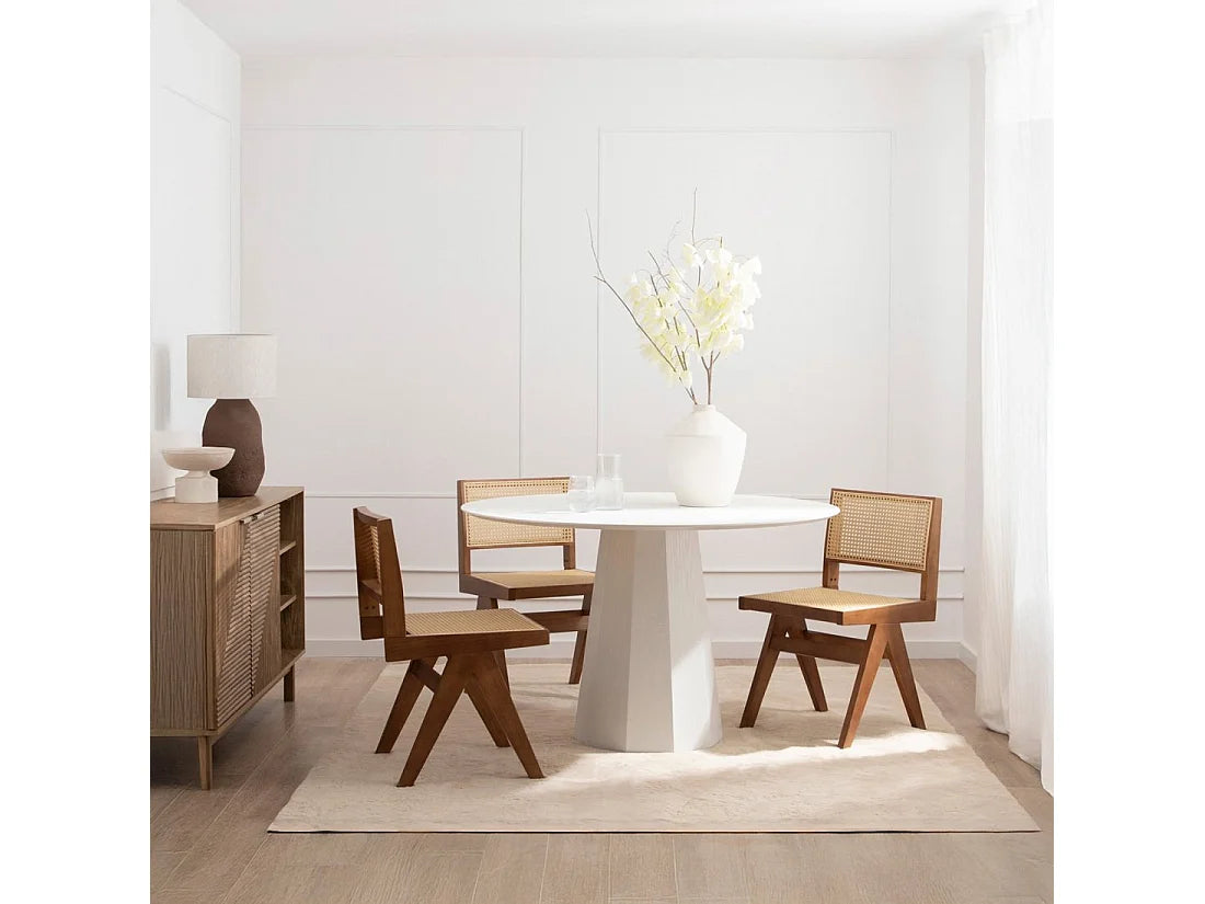Table Fixe Japandi Laque Blanche - Olivier