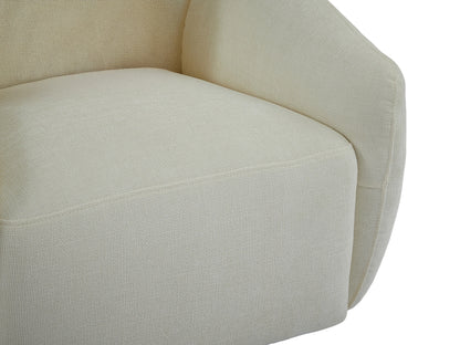 Fauteuil Japandi Pivotant Texturé Ivoire - Nafeki