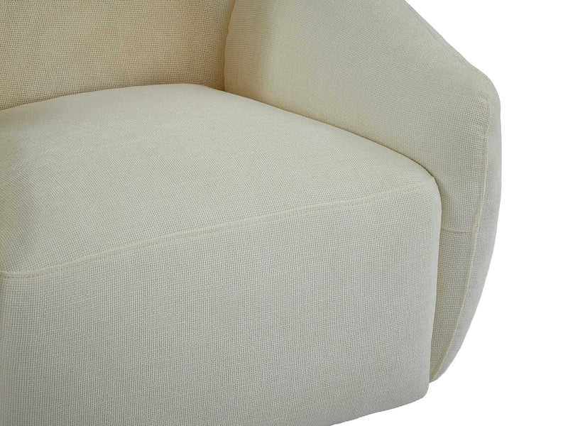 Fauteuil Japandi Pivotant Texturé Ivoire - Nafeki