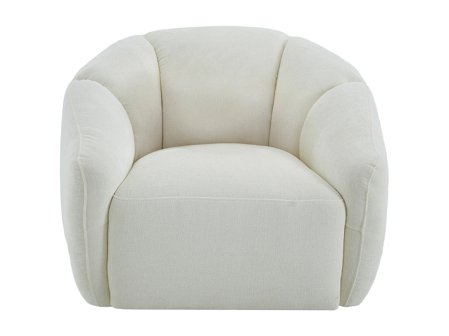 Fauteuil Japandi Pivotant Texturé Ivoire - Nafeki