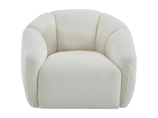 Fauteuil Japandi Pivotant Texturé Ivoire - Nafeki