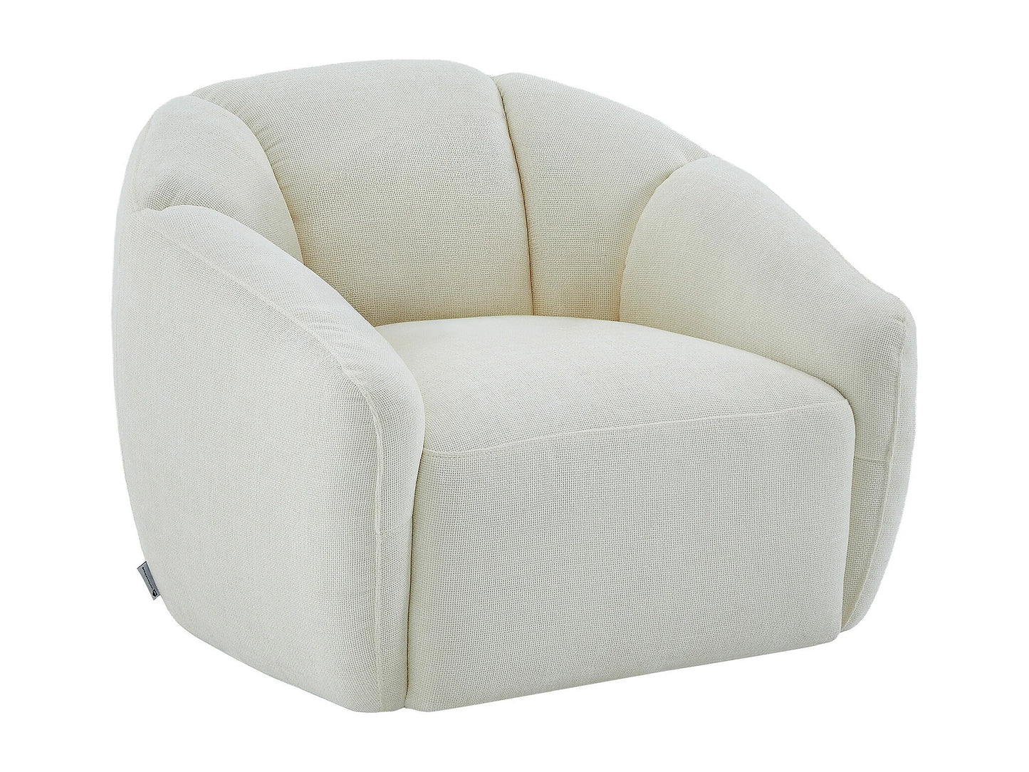 Fauteuil Japandi Pivotant Texturé Ivoire - Nafeki