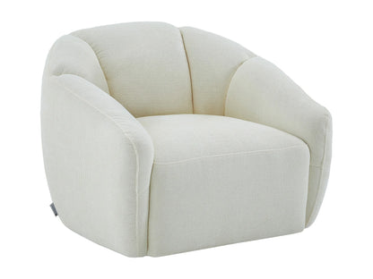 Fauteuil Japandi Pivotant Texturé Ivoire - Nafeki