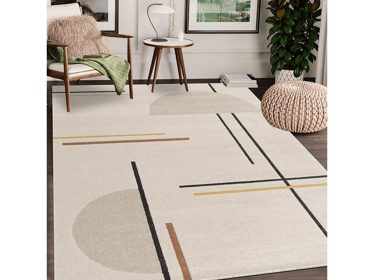 Tapis Japandi Beige Compatible Chauffage - Contelune