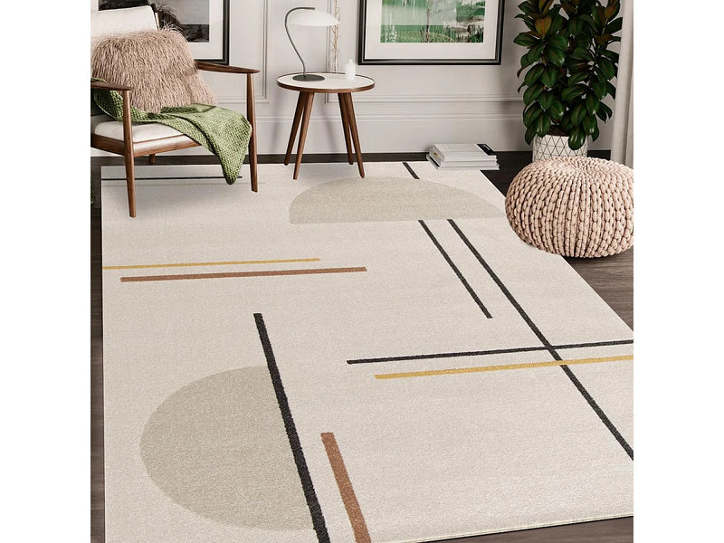 Tapis Japandi Beige Compatible Chauffage - Contelune
