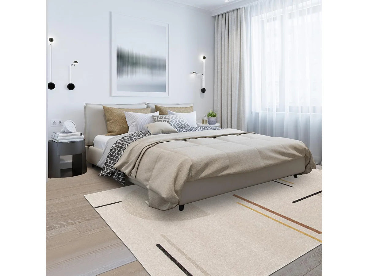Tapis Japandi Beige Compatible Chauffage - Contelune