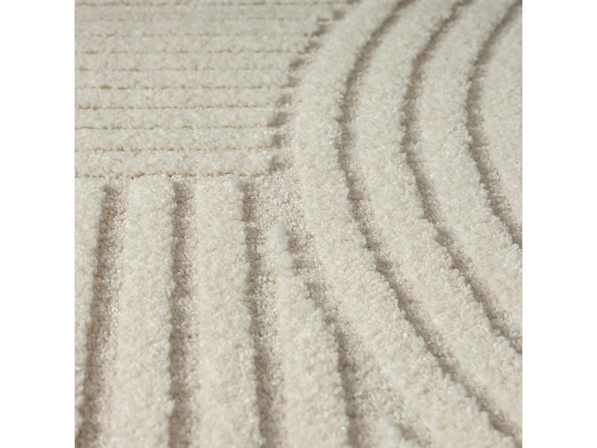 Tapis Salon Japandi Écru Oeko-Tex - Cernan