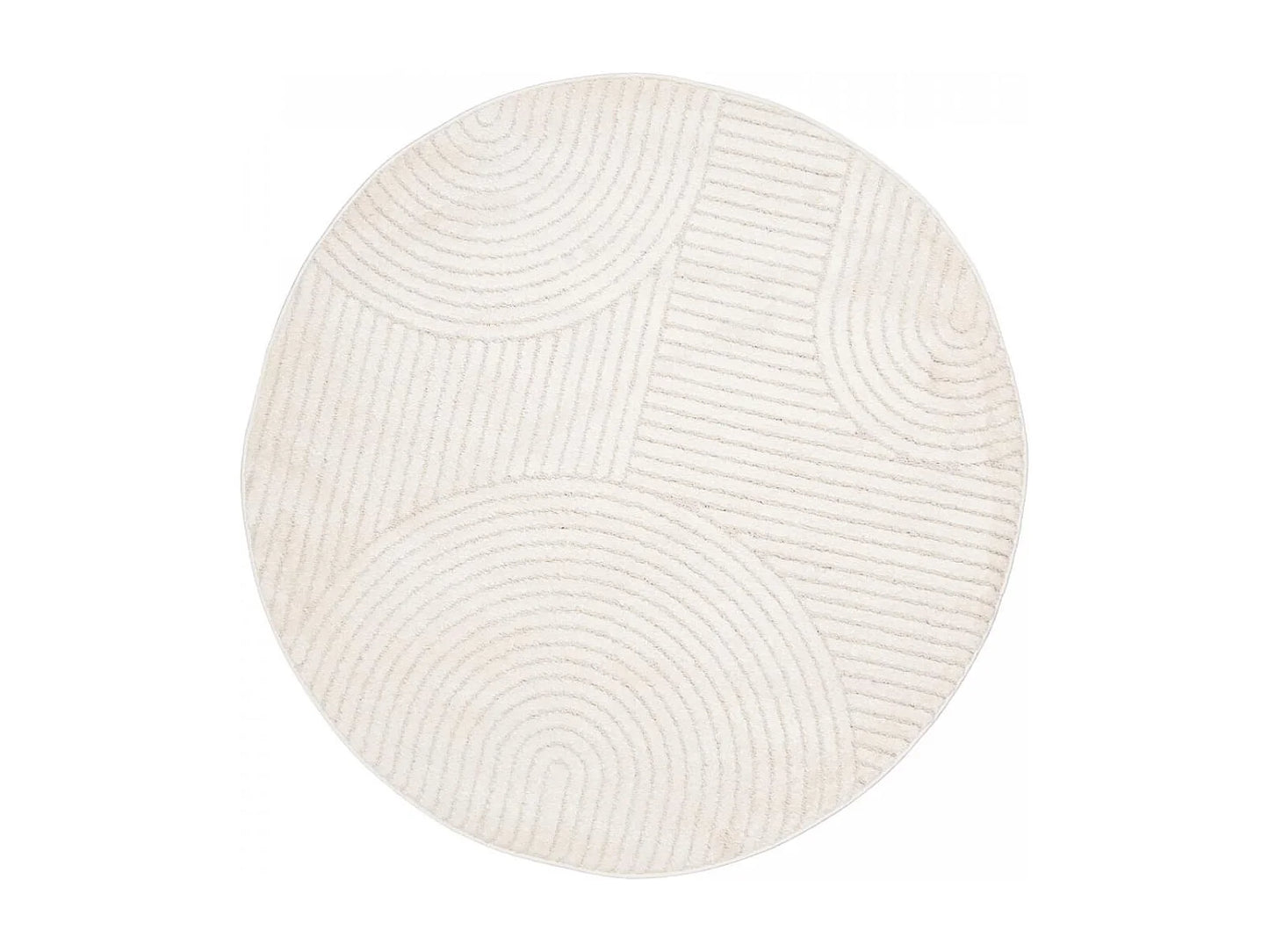 Tapis Rond Japandi Tissé Crème - Cernan