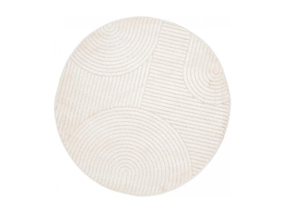 Tapis Rond Japandi Tissé Crème - Cernan