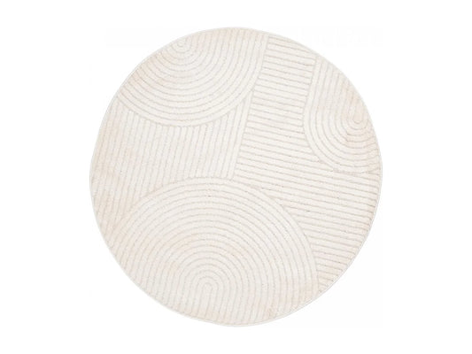 Tapis Rond Japandi Tissé Crème - Cernan