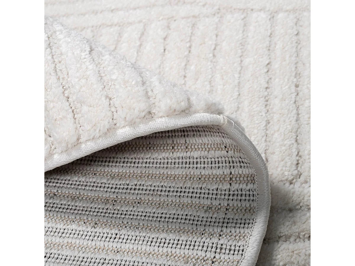 Tapis Rond Japandi Tissé Crème - Cernan