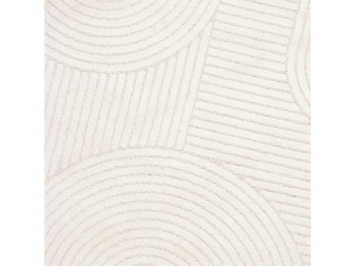 Tapis Rond Japandi Tissé Crème - Cernan