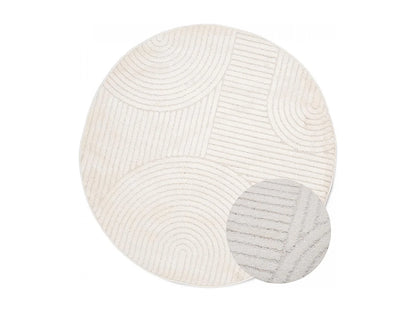 Tapis Rond Japandi Tissé Crème - Cernan