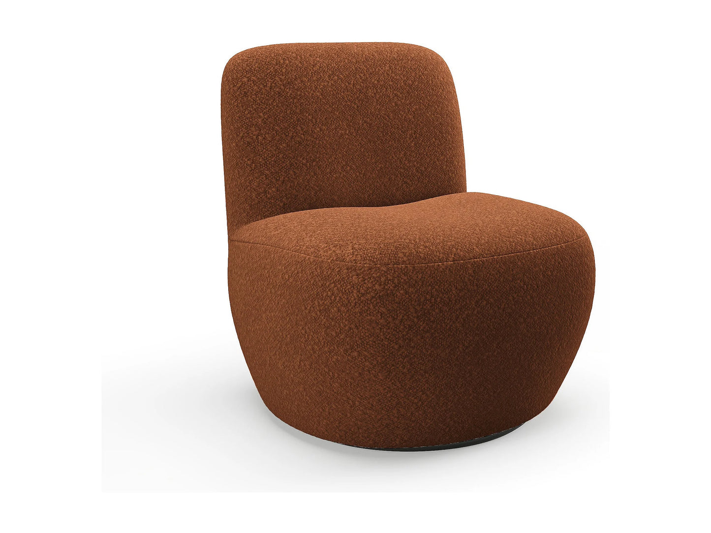 Fauteuil Japandi Pivotant Bouclette Terracotta - Design